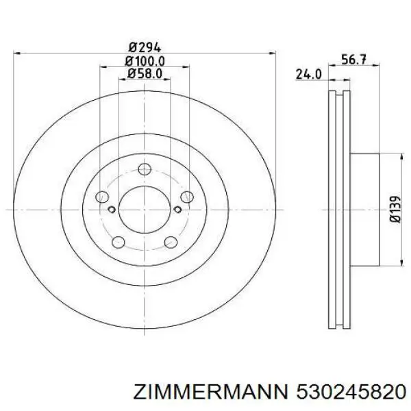 Do koszyka 530245820 Zimmermann Tarcza hamulcowa przednia