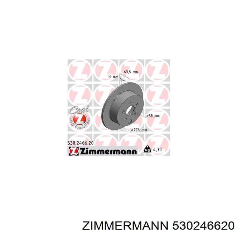 530246620 Zimmermann tarcza hamulcowa tylna