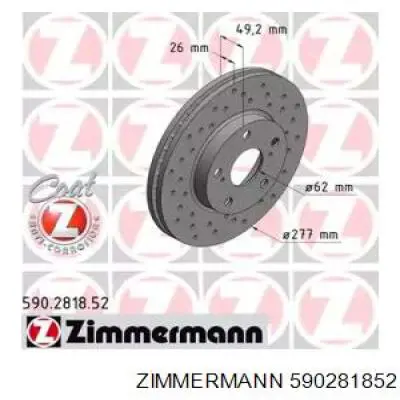 590281852 Zimmermann Tarcza hamulcowa przednia