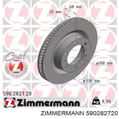 590282720 Zimmermann Tarcza hamulcowa przednia