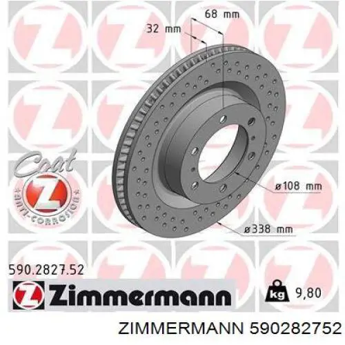 590282752 Zimmermann Tarcza hamulcowa przednia