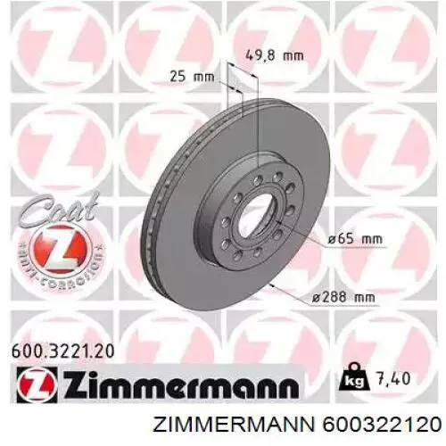 Zestaw naprawczy hamulców przednich Zimmermann 600322120 cena, od 48,31 USD