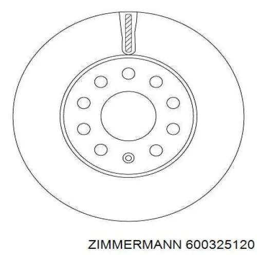 Do koszyka 600325120 Zimmermann Tarcza hamulcowa przednia