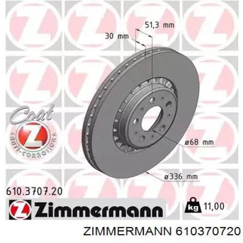 Tarcza hamulcowa przednia Zimmermann 610370720 cena, od 88,36 USD