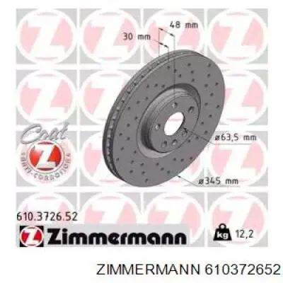 610372652 Zimmermann Tarcza hamulcowa przednia