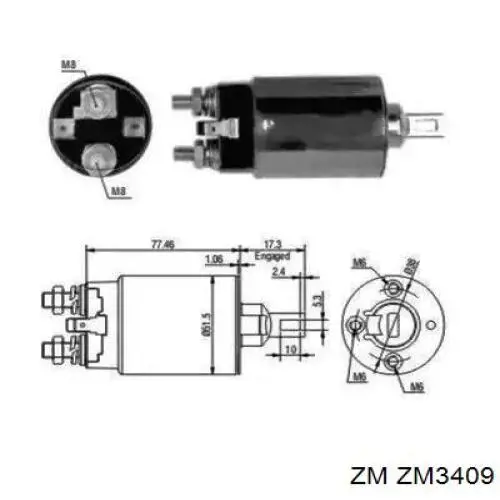 Do koszyka A0011524410 Mercedes Elektromagnes rozrusznika