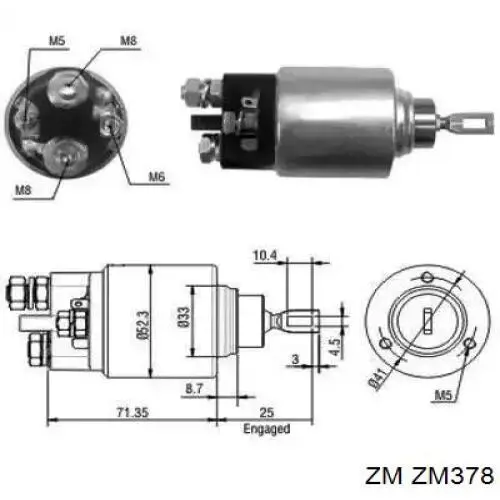 ZM378 ZM elektromagnes rozrusznika