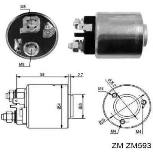 ZM593 ZM elektromagnes rozrusznika