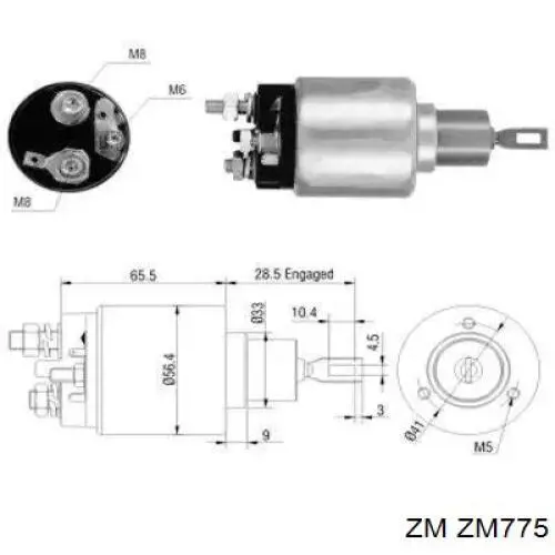 ZM775 ZM elektromagnes rozrusznika