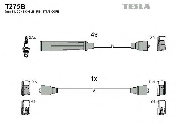 Zestaw przewodów wysokiego napięcia T275B Tesla