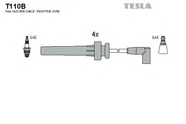 T110B Tesla zestaw przewodów wysokiego napięcia