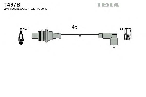 Zestaw przewodów wysokiego napięcia T497B Tesla