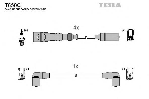 T650C Tesla zestaw przewodów wysokiego napięcia