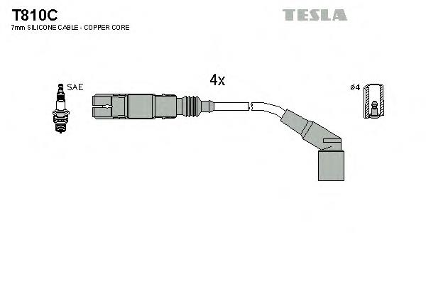 T810C Tesla zestaw przewodów wysokiego napięcia