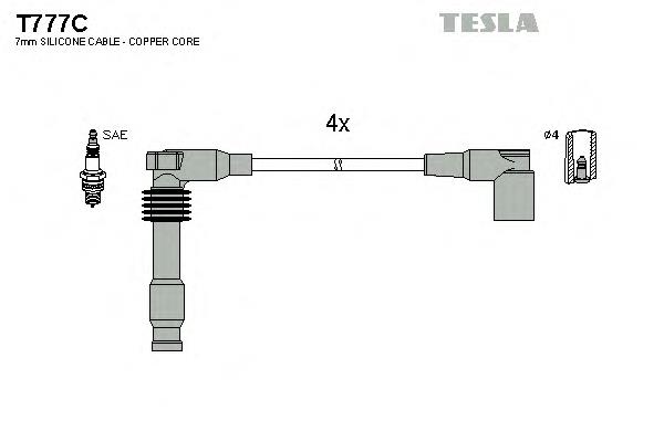 T777C Tesla zestaw przewodów wysokiego napięcia