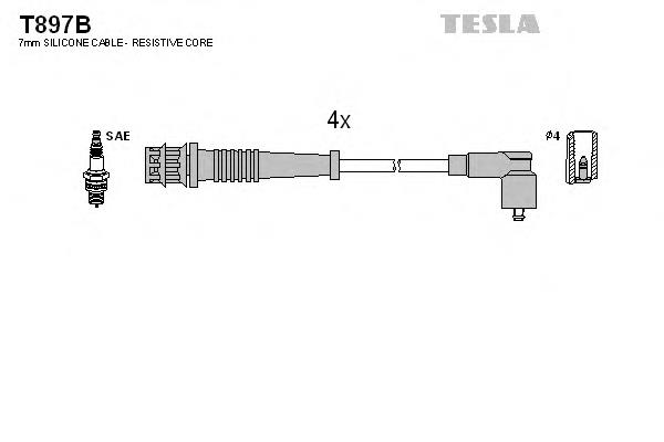 Zestaw przewodów wysokiego napięcia T897B Tesla