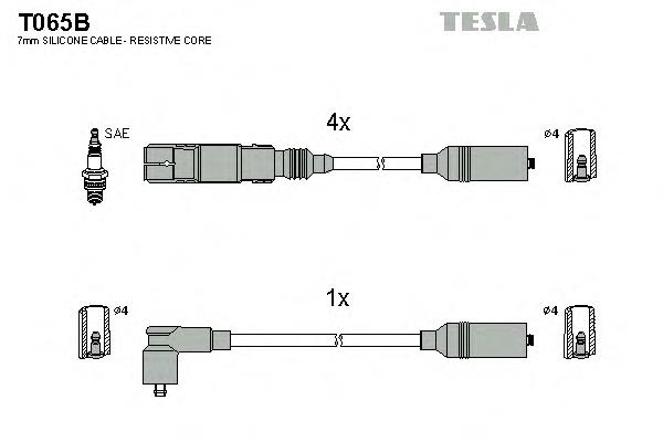 Zestaw przewodów wysokiego napięcia T065B Tesla