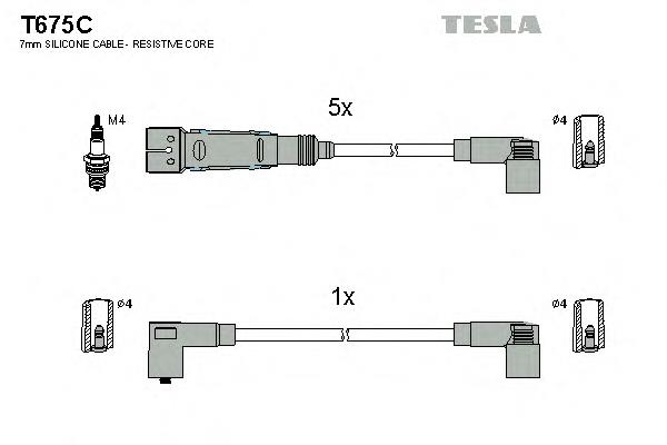 Zestaw przewodów wysokiego napięcia T675C Tesla