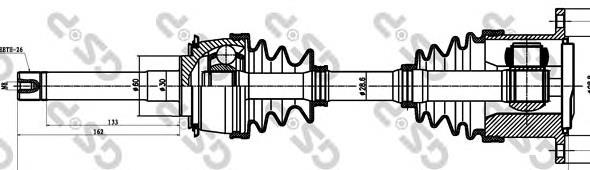 Półoś napędowa przednia Toyota Hilux ulec poprawie (N) (1983 - 2005) cena, od 142,06 USD