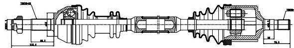 9617303480 Peugeot/Citroen półoś napędowa przednia prawa