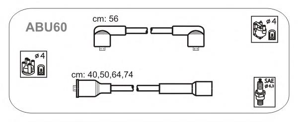 ABU60 Janmor zestaw przewodów wysokiego napięcia
