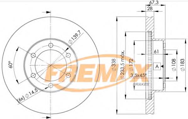 BD2918 Fremax tarcza hamulcowa przednia