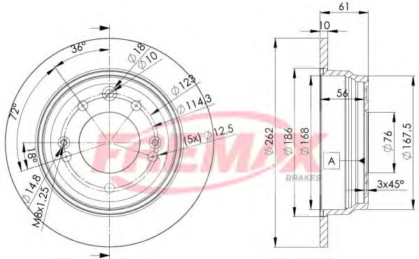 BD0581 Fremax tarcza hamulcowa tylna