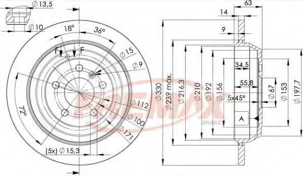 Tarcza hamulcowa tylna A164423121290 Mercedes