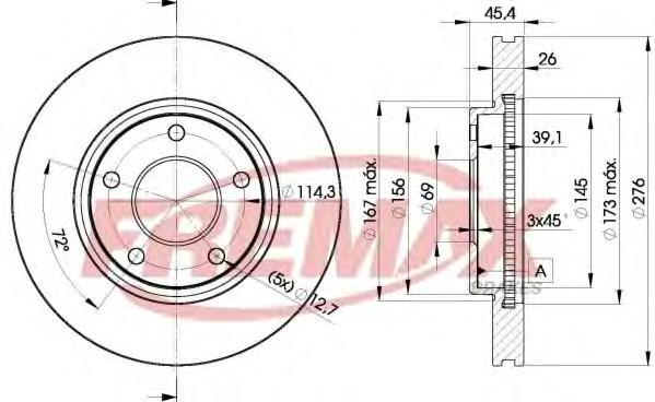 BD5399 Fremax tarcza hamulcowa przednia