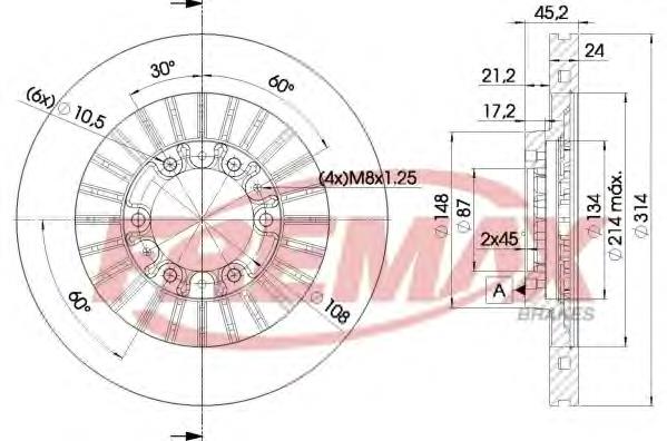 BD7043 Fremax tarcza hamulcowa przednia