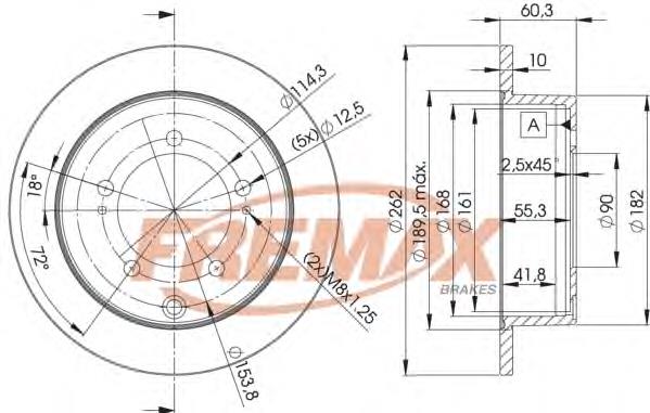 BD8326 Fremax tarcza hamulcowa tylna