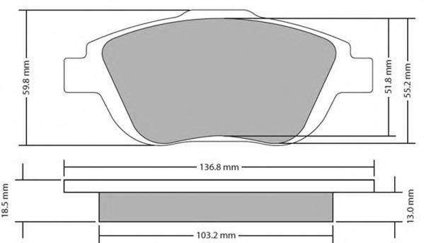 Klocki hamulcowe przednie tarczowe 1613192580 Peugeot/Citroen
