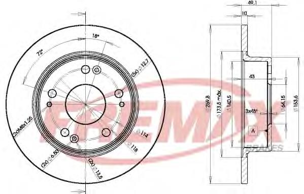Do koszyka DP443C Japan Parts Tarcza hamulcowa tylna