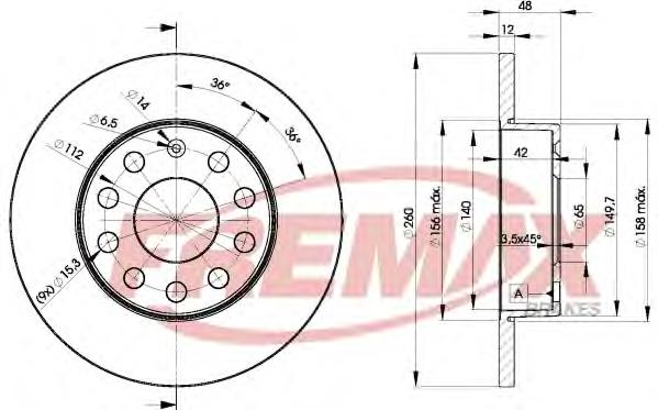 BD5310 Fremax tarcza hamulcowa tylna