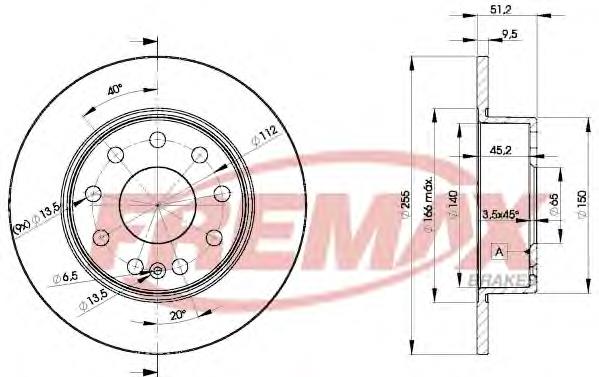 BD-5616 Fremax tarcza hamulcowa tylna