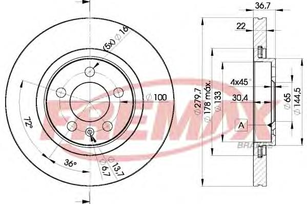 BD5603 Fremax tarcza hamulcowa przednia