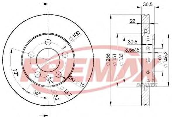 BD5602 Fremax tarcza hamulcowa przednia