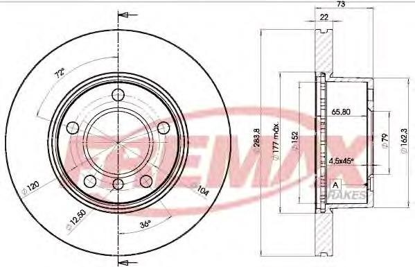 Tarcza hamulcowa przednia 34116854996 BMW