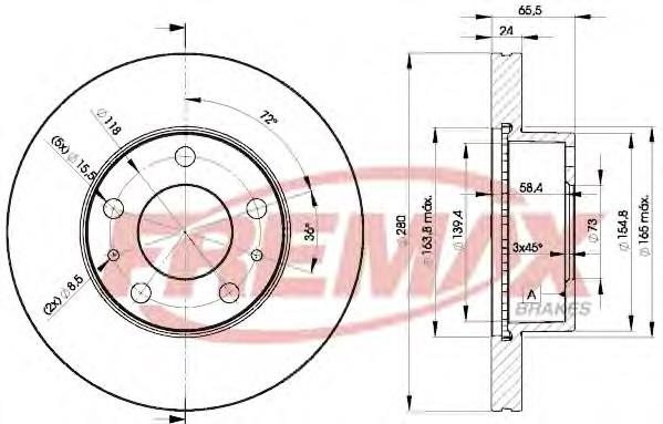 Tarcza hamulcowa przednia Peugeot/Citroen 00004249H8 cena, od 50,07 USD