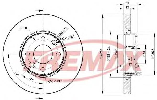 Tarcza hamulcowa przednia Fremax BD7795 cena, od 35,61 USD
