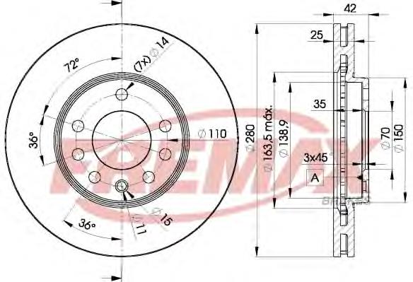 BD9060 Fremax tarcza hamulcowa przednia