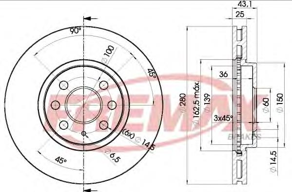 Tarcza hamulcowa przednia Opel 569007 cena, od 54,42 USD
