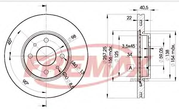 BD1650 Fremax tarcza hamulcowa przednia