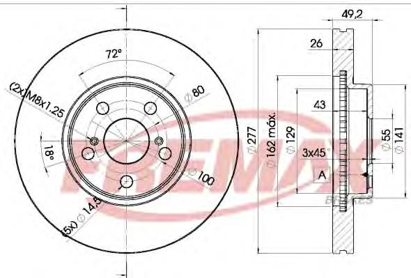 Tarcza hamulcowa przednia Fremax BD0504 cena, od 53,22 USD