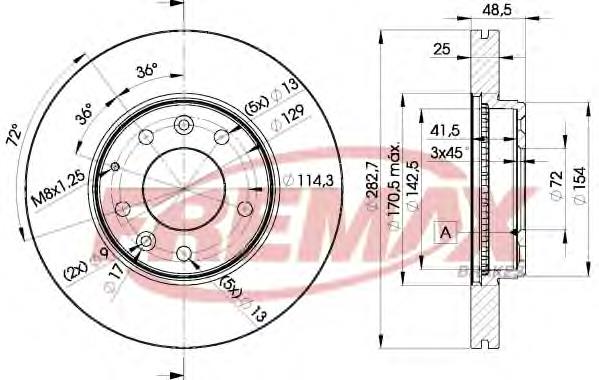 Tarcza hamulcowa przednia Fremax BD3269 cena, od 48,31 USD