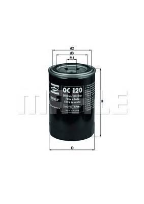 Filtr oleju Mahle Original OC120 cena, od 8,73 USD