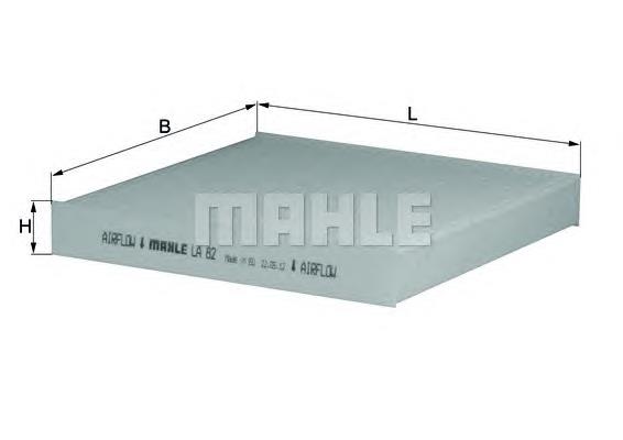 Filtr kabiny Mahle Original LA82 cena, od 9,23 USD