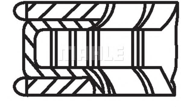 01561N2 Mahle Original pierścienie tłokowe na 1 cylinder, 2. naprawa (+0,50)