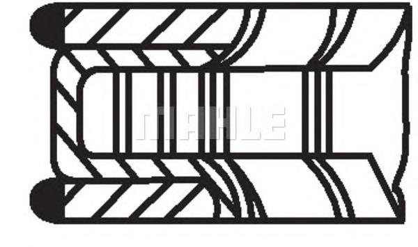 015 68 N0 Mahle Original pierścienie tłokowe na 1 cylinder, std.