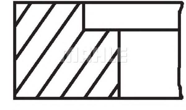 00136N0 Mahle Original Pierścienie tłokowe na 1 cylinder, STD.
